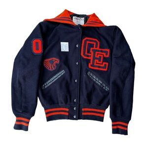 Vintage 90's DeLong Varsity Letterman Jacket Ashley Size Small